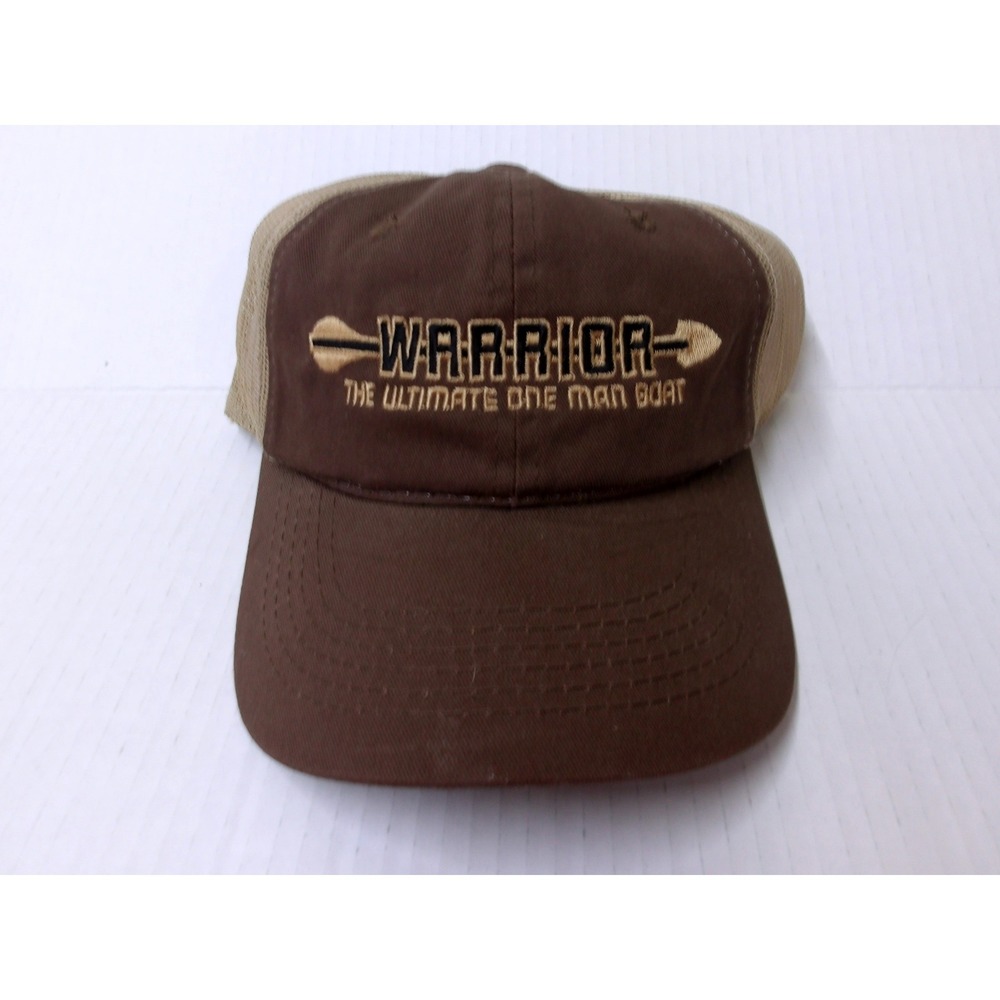 Warrior The Ultimate One Man Boat Trucker Hat Brown Tan Mesh Cap /#26497